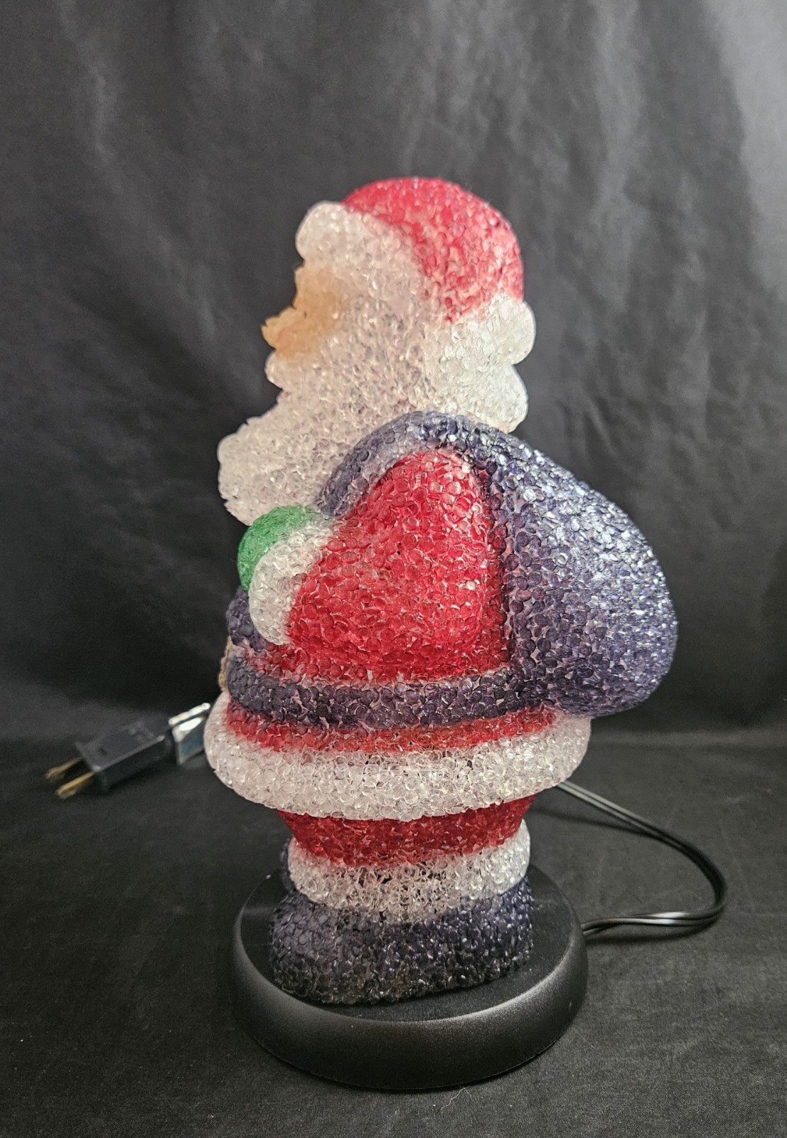VTG Sehl 2000 Light Up Santa Table Top Hard Plastic Molded Pellet Popcorn 