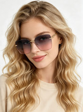 Gucci GG1279S Sunglasses Gold Frame Grey Pink Gradient Lens 54-21-140