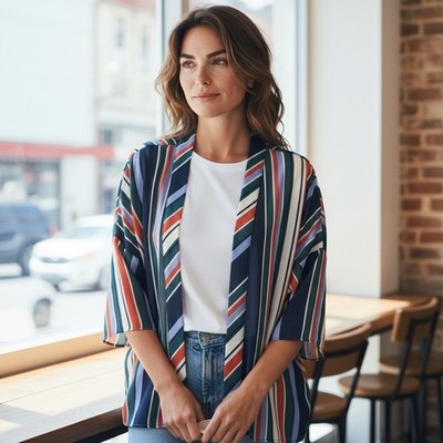 Primark Womens L 2 piece Layered Top Blouse Office Lagenlook Preppy