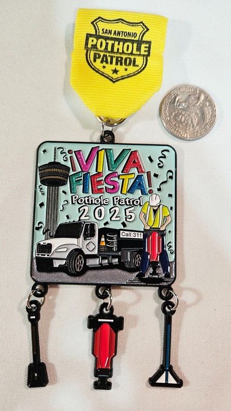 2025 Pothole Patrol San Antonio Fiesta Medal
