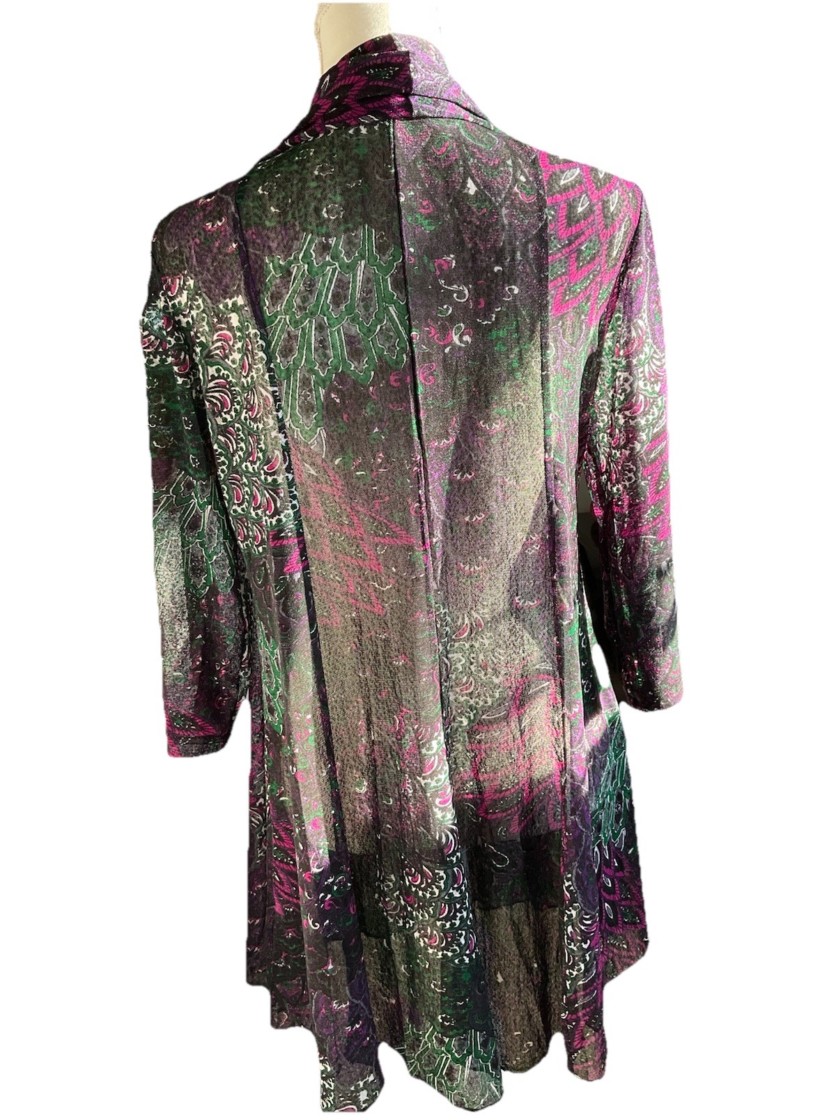 Creations Lightweight Open Front Duster Jacket Pe… - image 2