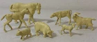 7 Vintage MARX Modern Farm Set Animals Calf, Horse, Colt, Pig, Piglet, Goat, Kid