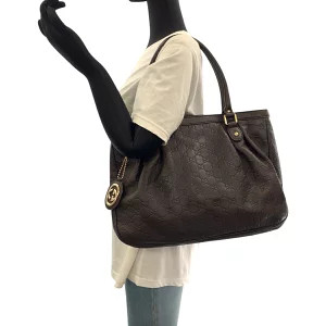 GUCCI Guccissima Sukey Black leather tote bag shoulder | eBay