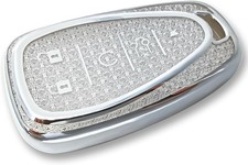 Key Fob Cover for 5 Buttons, Car Keys Case Shell Bling -Silver