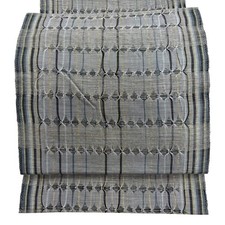 Nagoya Obi Excellent 8-inch Striped Pine Needle Pattern Silk Semi-Formal