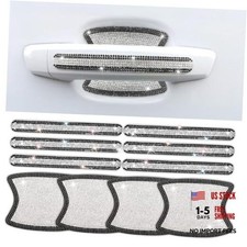 10 PCS Bling Car Door Handle Protector, Shiny Crystal Blcak and White