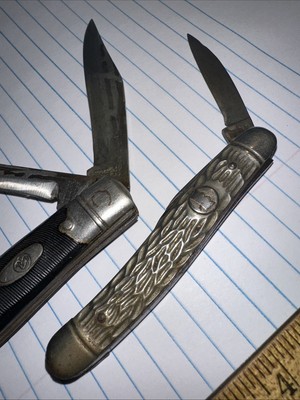 2 Vintage Imperial Pocket Knifes Providence, R.I. Crown Logo & Arm