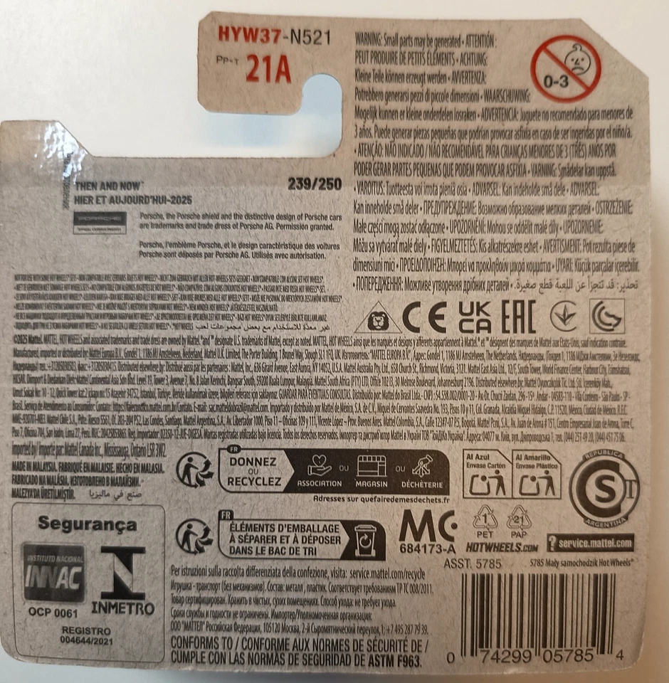 Porsche 911 Turbo Cabriolet Hot Wheels 2025 Then and Now10/10 239/250 Mattel New - Imagen 4 de 4