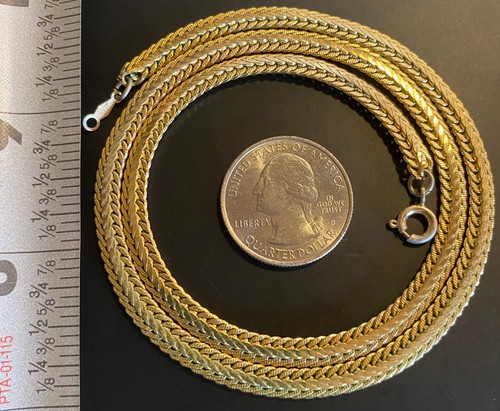 VTG 14k GOLD GODG Gold over Dental Gold Fish Bone Chain Necklace 19” 17grams - Picture 2 of 24