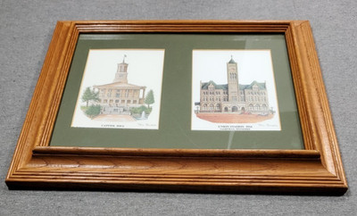 Artist Phil Ponder 1991 & 1989 Nashville TN Prints Capitol Hill & Union Station