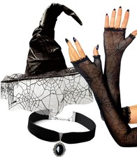 Black Witch Hat for Women Which Costume Accessories - Which Hats - Spider Lac...