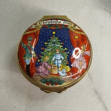 Halcyon Days Enamel Trinket Box Vintage 2001 Christmas Nutcracker Ballet