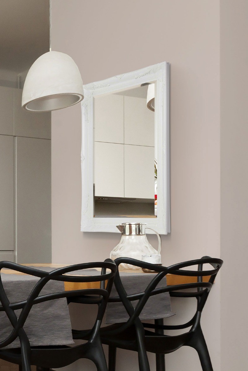 Extra Large Mirror White Wall Vintage Antique Wood Framed 3Ft6x2Ft6 108x78cm