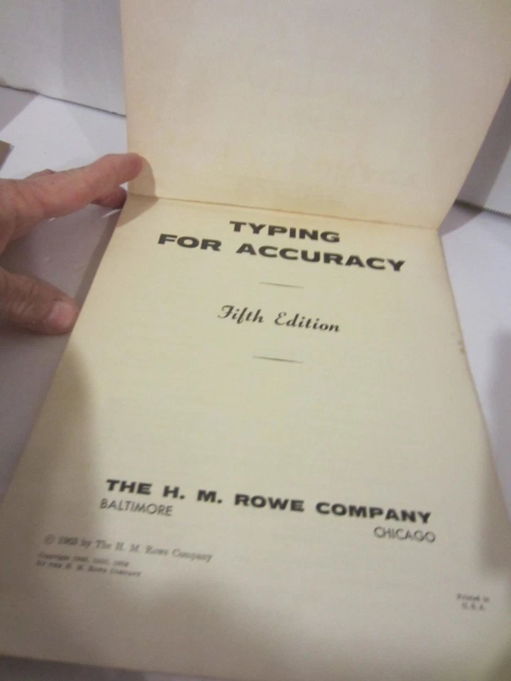 Vintage 1963 "Typing for Accuracy" 5th Edition by Rowe-Preloved(478BK) - Image 3 of 4