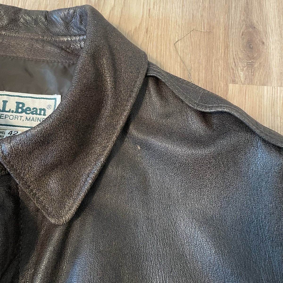 VTG LL BEAN A-2 Flying Tigers Leather Flight Bomber Jacket
