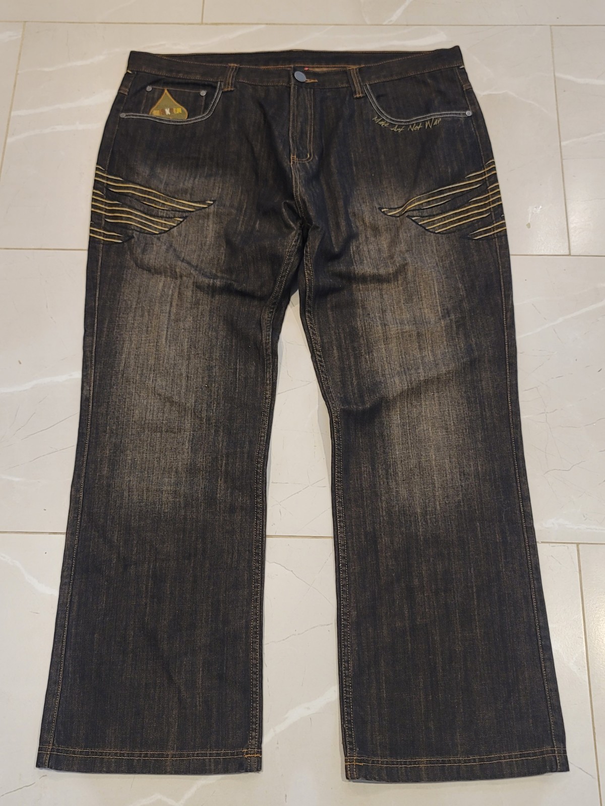 Vintage Miskeen Originals Eagle Emboideey Black Jeans Size 44x33 image 3