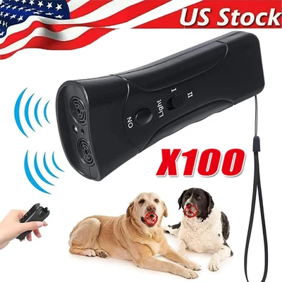 Ultrasonic Anti Dog Barking Device Pet Trainer LED Light Gentle Chaser Style LOT