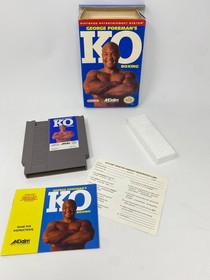 NES George Foreman's KO Boxing Nintendo CIB Poster Box Manual Complete Game Vtg