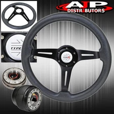 Slim Quick Release For 00-06 S2000 + Gunmetal Wood Deep Dish Steering Wheel
