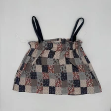 Sugarfox Cropped Tank Top Women's 1X Multi Patchwork Printed Sleeveless Pullover