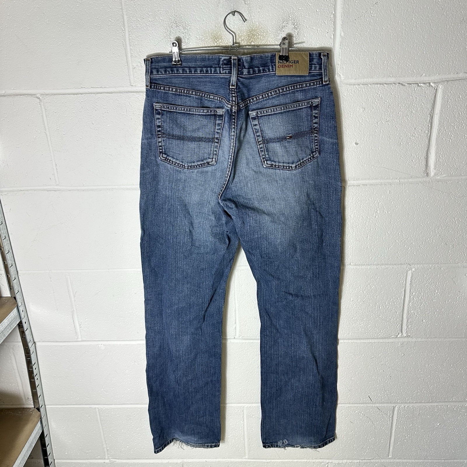 Vintage Tommy Hilfiger Jeans Mens W32 L34 Blue Denim Straight Skater Y2K Flag*
