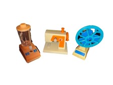 Vintage Wind Up Mini Appliances Blender Fan Sewing Machine