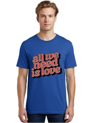 All-We-Need-Is-Love Mens Graphic Tee,100% Cotton,Casual Summer Wear