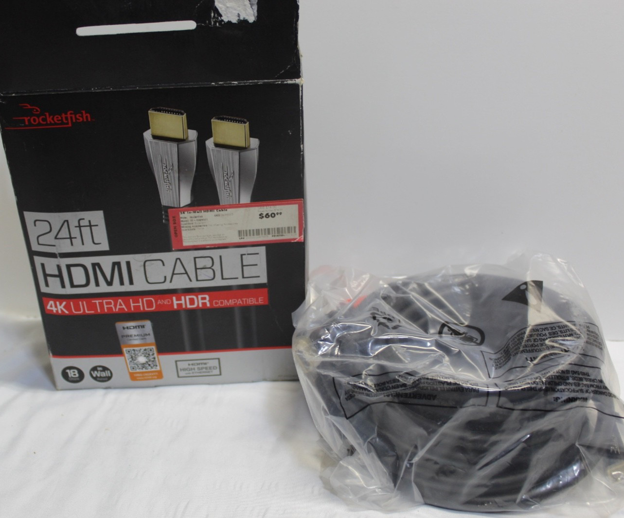 NIB HDMI Cable 24 Ft 4K Ultra HD and HDR Compatible