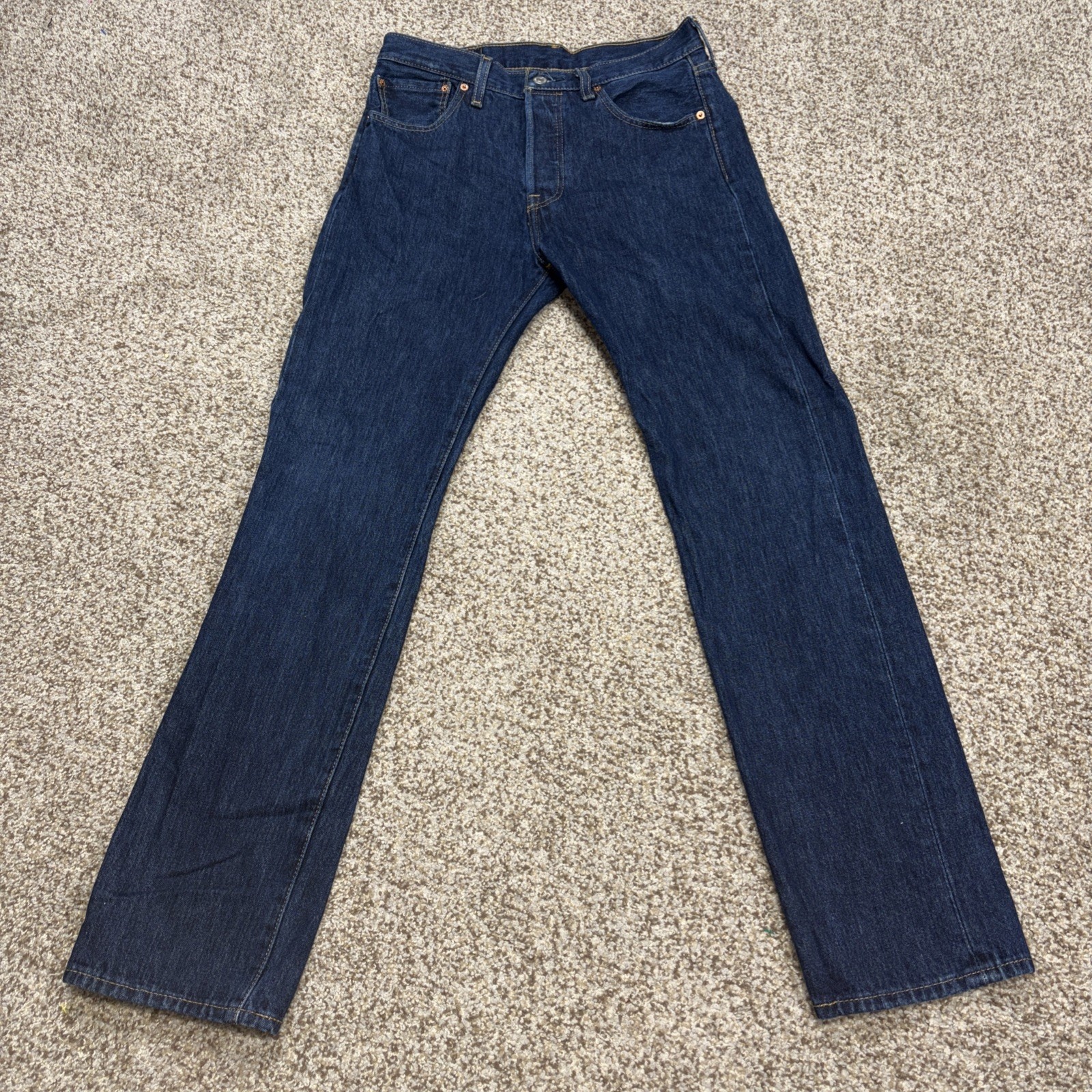 Levis Strauss 501 30x32 Fits 30 X 31 Button Fly Dark Denim Cotton Jeans - main photo