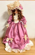 22"  Victorian style Cuddle Wit porcelain doll w/ Stand