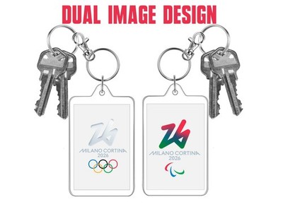 2026 Winter Olympics Photo Keychain Milano Cortina Dual Image Souvenir Clip USA
