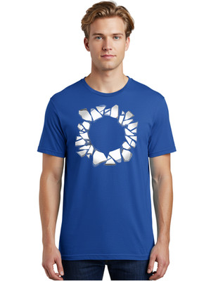 Broken-Glass-Circle Mens Graphic Tee, 100% Cotton, Casual Summer Wear
