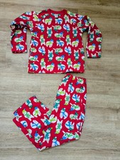 The Children's Place Christmas Fleece 2pc Pajamas Youth Large 10/12 Red - VGUC