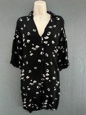 Whistles Abstract Print Relaxed Shirt Dress Black White Women’s UK 10