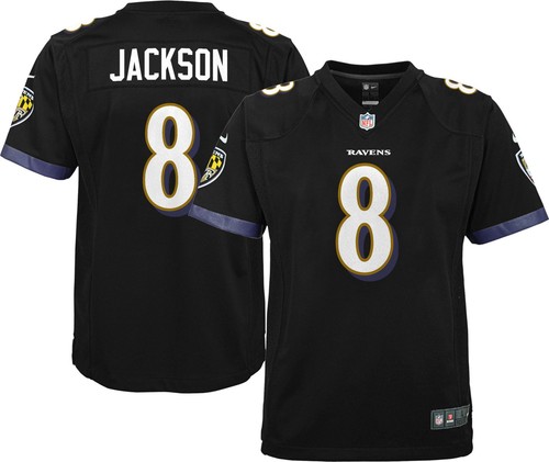 Nike NFL Youth Game Jersey - Lamar Jackson Baltimore Ravens, Black (Medium)