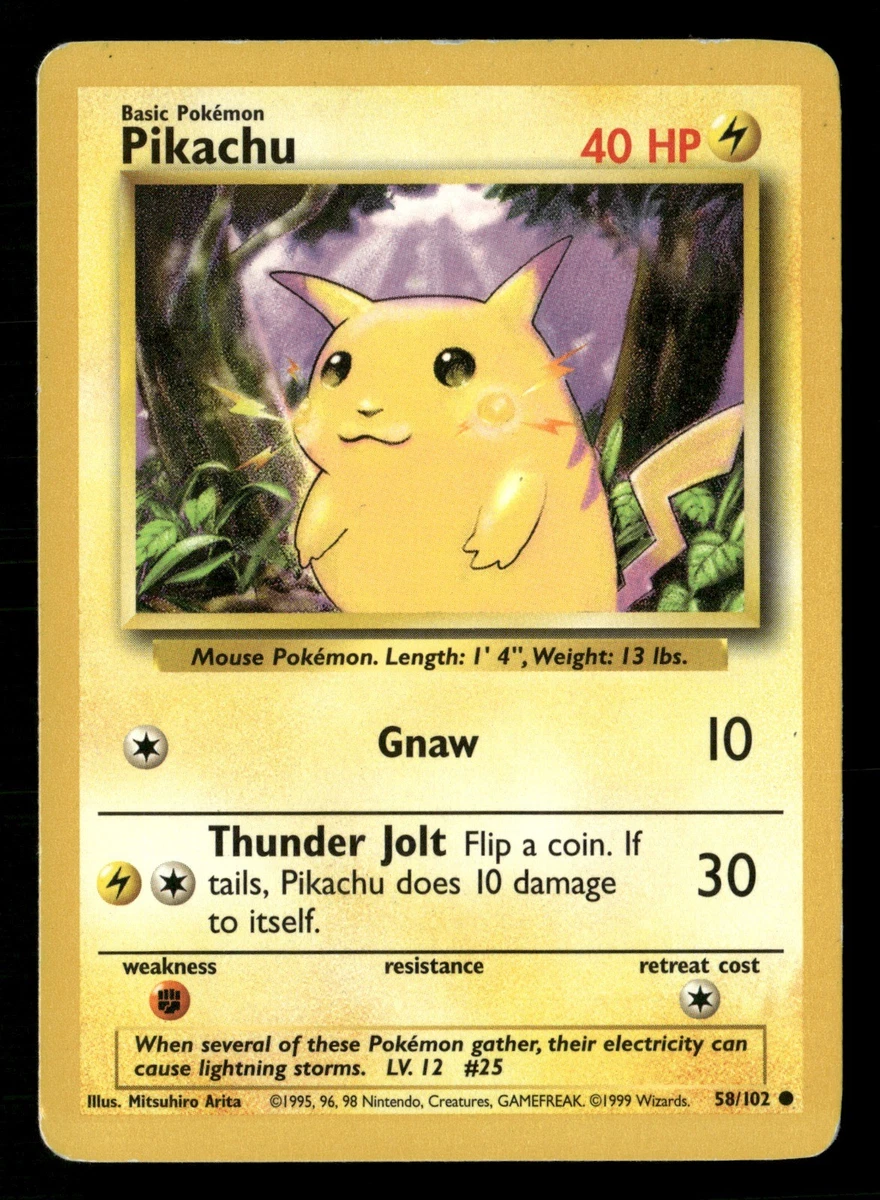 Pikachu Pokémon TCG Individual Trading Card Games Base Set in