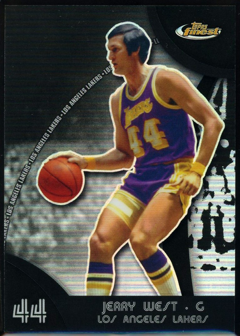JERRY WEST - 2007-08 Topps Finest Black Refractor #47 - JERSEY NUMBER 44/75!