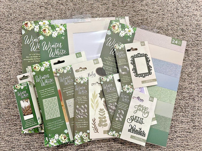 Crafters Companion WINTER WHITE Collection LOT dies stamps paper embossing NEW