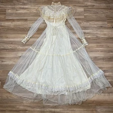 Vintage Gunne Sax Wedding Maxi Dress Size 5 Ivory Victorian Romantic Renaissance