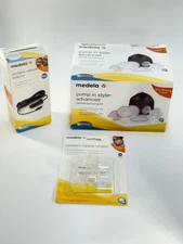 Medela Pump In Style Advanced Double Pump Kit Vehicle Adapter Nipple Shield New