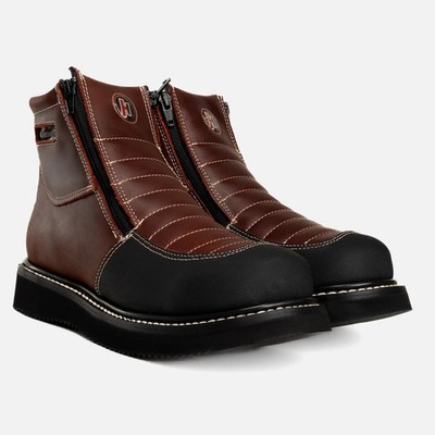Hammer Force HM-338 Mens Wine Leather Dual Zipper Comfort Work Boots Sz 7 US HAMMER 338 WINE Men main image 3