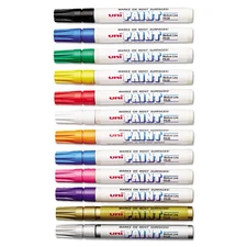Sanford uni-Paint Permanent Marker Medium Bullet Tip Assorted Colors 12/Set