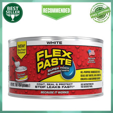 Flex Paste Super Thick Rubber Paste Sealant, 8.75 fl oz, White - Stop Leak Fast 