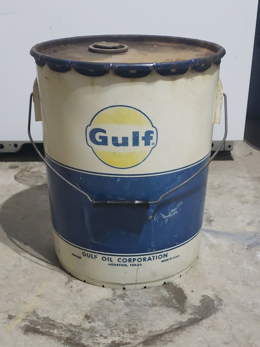Vintage Rare 5 Gallon Plastic Bucket Gulf Gulflube Motor Oil