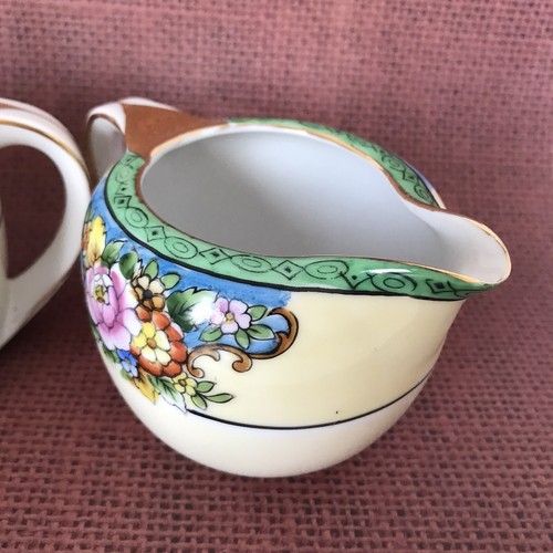 Vtg Noritake Cream Sugar Set Japan Hand Painted (M) Nice EUC (PR) - Picture 2 of 12