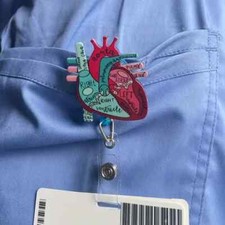 NEW NURSE CMA CNA HEALTHCARE RETRACTABLE BADGE REEL CARDIOLOGY