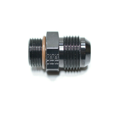 495105-BL Fragola -10 AN Male To 8 AN O-Ring Straight Cut Radius Fitting Black