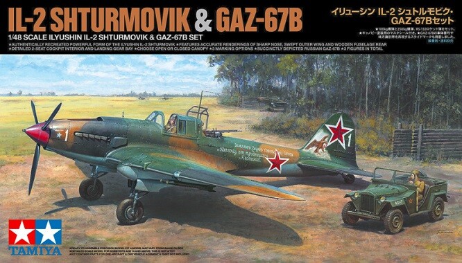 Tamiya 25212 - 1/48 IL-2 Storm. & Vehicle GAZ-67B - New