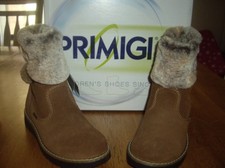 T30 Girls Sz 12 Eu 30 Primigi Gore Tex Brown Suede Leather Fashion Boot Faux Fur