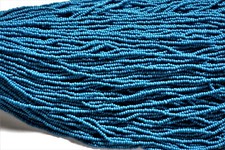 Slate Blue Czech PRECIOSA  rocailles glass 11/0 seed beads, Hank/12 strands .